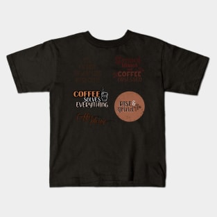 Coffee quotes sticker pack Kids T-Shirt